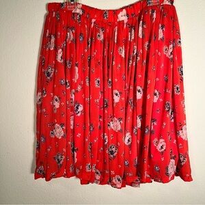 Torrid Red Pleated Skater Mini Skirt
